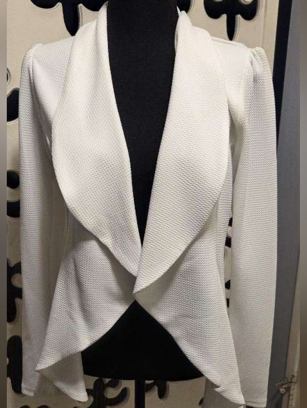 Fashion Nova White Draped Waterfall Blazer
